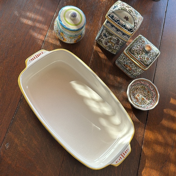🇮🇹 Deruta Ceramiche hand painted Italian stoneware, 12.5” rectangle cookware - Picture 3 of 16